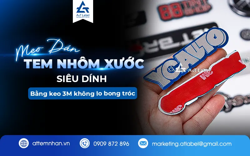 Mẹo Dán Tem Nhôm Xước Bằng Keo 3M Siêu Dính, Siêu Bền