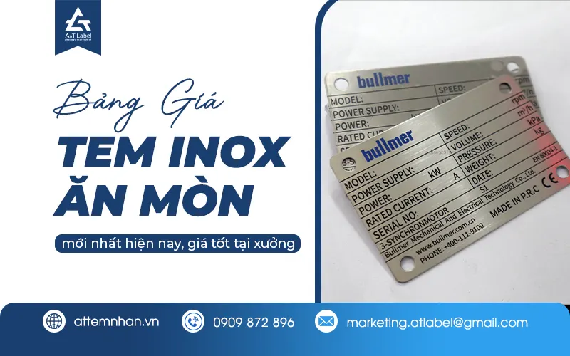 Bảng báo giá tem inox ăn mòn